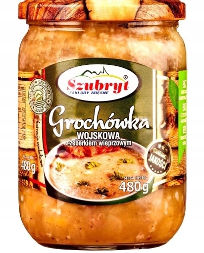 Grochówka wojskowa z żeberkiem w słoiku